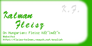 kalman fleisz business card